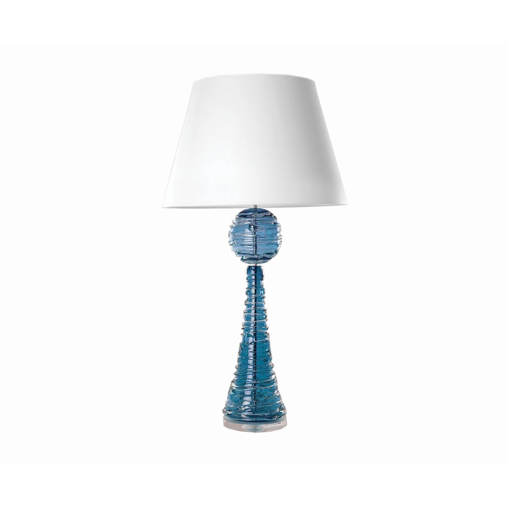 Muffy Crystal Glass Lamp by William Yeoward in Midnight Blue